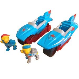 Paw Patrol Mighty Twins Pups Super Paws split vehicle light up cycles